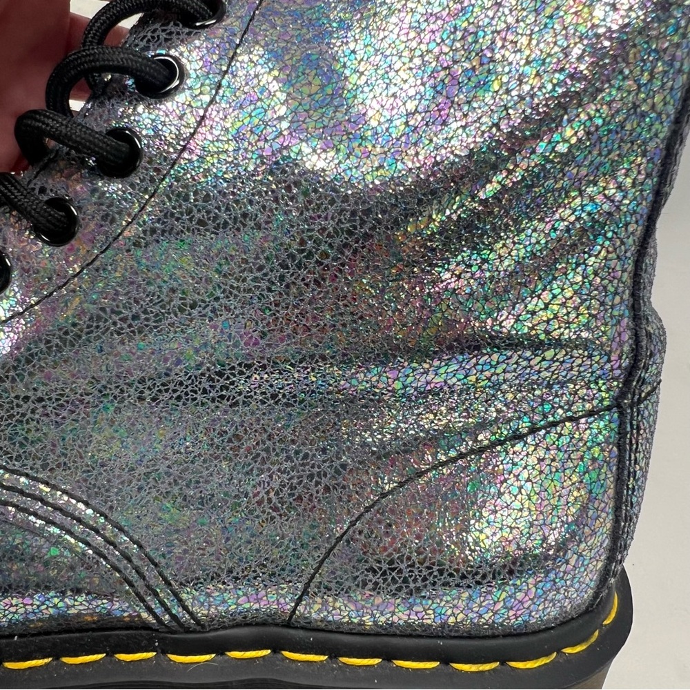 Dr. Martens 1460 Pascal Sparkle Metallic Holographic Y2K  Grunge Combat Boots 9 - Picture 6 of 10